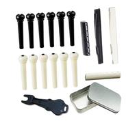 Ensemble complet de matériel de chevalet de guitare ABS Chevalet Selles et Extracteur en métal Convient pour changement rapide de cordes Accessoires d'entretien de guitare