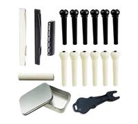 Ensemble complet de matériel de chevalet de guitare ABS Chevalet Selles et extracteur en métal Convient pour changement rapide de cordes de guitare acoustique