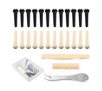 Ensemble complet de matériel de chevalet de guitare ABS Chevilles de chevalet Selles et Extracteur en métal Convient pour les changements rapides de cordes de guitare