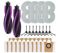 Ensemble complet de pièces de rechange de nettoyage compatibles pour aspirateur robot JONR pour T5 Pro, y compris une brosse principale, des brosses latérales, des serpillères et des sacs à poussière