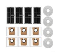 Ensemble complet de pièces de rechange pour robot nettoyeur Xiaomi pour Mijia M40 D110cn comprenant quatre filtres haute efficacité, quatre tampons de nettoyage et six sacs à poussière de 3,3 l pour