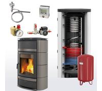 Ensemble complet de poêle à eau La Nordica Norma S Idro DSA Agata Grey 800 Rangement hygiénique incluant 1 échangeur de chaleur