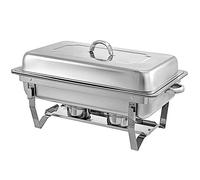 Ensemble Complet de réchauds de Buffet 9 L, Chauffe-Plats en Acier Inoxydable avec bac à Eau, bac à Nourriture, réservoir à Combustible et Couvercle pour buffets de fêtes (1 pièce)