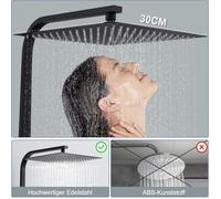 Ensemble complet de robinetterie de douche HOMELODY avec thermostat - Système de douche en acier inoxydable avec une douche de 30 x 30 cm - Douche à effet pluie avec ensemble de douche carré pour sall