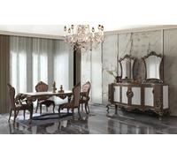 Ensemble complet de salle à manger Table de salle à manger en bois Set 12pcs Marron Sideboard