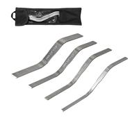 Ensemble complet de spatules à coulis en acier inoxydable 7,6 x 1/10,2 cm/5,1 cm/5,1 cm/10,2 cm x 5,1 cm/10,2 cm x 17,8 cm/20,3 cm Sac de rangement inclus Double truelle plate