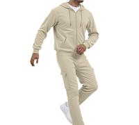 Ensemble complet de survêtement ample à capuche avec cordon de serrage et pantalon cargo pour homme
