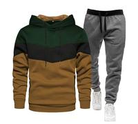 Ensemble complet de survêtement pour homme - Sweat trois couleurs - Tendance - Décontracté - Printemps - Automne - Haut et pantalon - Costume deux pièces pour la marche, la course à pied, la randonnée