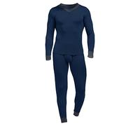 Ensemble complet de survêtement pour homme - Tenue de sport pour homme - Col en V - Deux ensembles de couleurs de base assorties - Haut et pantalon - Costume long élastique pour la maison, la marche