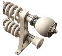 Ensemble complet de tringle à rideaux avec rail décoratif et embouts de tambour (1 pièce) - 250 cm - Kit de quincaillerie pour rideaux blancs - Pour une décoration d'intérieur élégante