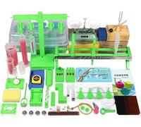 Ensemble complet d'expériences de physique, mécanique et électromagnétisme | Appareil de banc for l'équilibre à deux forces, la friction, la pression et Archimède