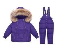 Ensemble Complet d'hiver pour Nouveau-né Sweat-Shirt avec Capuche + Pantalon Sportswear, Tracksuit Set for Jogging Confortable à Motif Lettre Graphique Ensemble de Tenues avec Fourrure