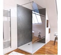 Ensemble complet douche à l'Italiennne avec Receveur 120x90 + Paroi miroir + Panneaux muraux
