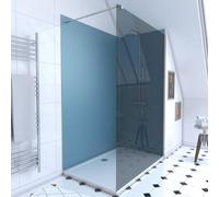 Ensemble complet douche à l'Italiennne avec Receveur 90x90 + Paroi fumée + Panneaux muraux Ardoise