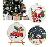 Ensemble complet estampillé festif - Kit de broderie d'ornement, projet de bricolage robuste, facile pour débutants | Cadeau de décoration d'intérieur fiable pour femmes, filles, maman