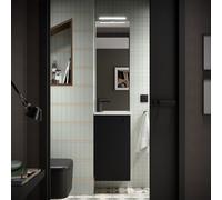 Ensemble complet meuble, vasque, miroir et applique 40cm Black Satin MARVILLE - SALGAR 104994