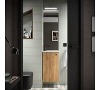 Ensemble complet meuble, vasque, miroir et applique 40cm Chêne Africain MARVILLE - SALGAR 106312