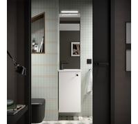 Ensemble complet meuble, vasque, miroir et applique 40cm White Satin MARVILLE - SALGAR 104993