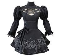 Ensemble complet NieR : costume de cosplay Automata, uniforme utilisé pour les femmes, Halloween, Noël, carnaval, fête, cosplay 2B - Noir - XL
