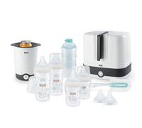 Ensemble complet NUK Perfect Match | 6+ mois | Stérilisateur Vario Express, 4 biberons, chauffe-biberon, goupillon et plus encore | Arc-en-ciel | 8 pièces