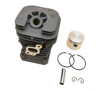 Ensemble complet pour cylindre de piston 7 pièces pour scie Partner P350 | Comprend pour piston, anneaux, goupilles, pour boutons-pression, ensemble complet de 7 pièces, solution complète de révision