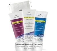 Ensemble complet pour éliminer le chlore par TRIHARD | Shampooing, après-shampooing, gel douche et lotion | Soin ultime avant et après la natation