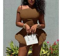 Ensemble complet pour femmes par Maweii avec un top à épaule asymétrique et une conception de jupe asymétrique - parfait pour la Saint-Valentin, les tenues décontractées, les sorties, les fêtes, le No