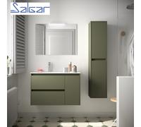 Ensemble complet salle de bains 2 Tiroirs 1 porte droite Noja 850 Green Satin - SALGAR 105403