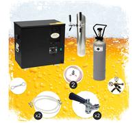 Ensemble complet Tireuse a biere - AS-40 machine a biere, sous le comptoir, pompe a biere 2 lignes, 40 litres/h, professionnelle, Green Line Type S, KeyKeg