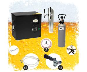 Ensemble complet Tireuse a biere - AS-40 machine a biere, sous le comptoir, pompe a biere 2 lignes, 40 litres/h, professionnelle, Green Line sans, Type G
