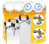 Ensemble Complet Tireuse a Biere avec Pompe à Membrane Kontakt 40/K Machine a Biere, Pompe a Biere 2 Lignes, 50 litres/h, Professionnelle, tête de Robinet - KeyKeg, KeyKeg