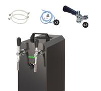 Ensemble complet - Tireuse à bière avec pompe à membrane - Stream 50/K, machine à bière, 2 lignes, 55 litres/heure, professionnel BLACK EDITION Type G, Adaptateur 5 litres