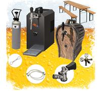 Ensemble complet - Tireuse a biere - JET 30 machine a biere, pompe a biere 1 ligne, 35 litres/h, Ensemble pliable de tentes à bière avec tonneau en bois sans