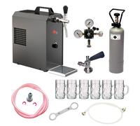 Ensemble complet - Tireuse à bière - JET 30, machine à bière, pompe à bière, 1 ligne, 35 litres/h, y compris les verres à bière ISAR de 0,5 litre, 6 pièces. Adaptateur 5 litres