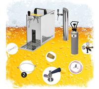 Ensemble complet - Tireuse a biere - PYGMY 25 LE machine a biere, pompe a biere 1 ligne, 20 litres/h, y compris colonne à bière, Green Line NC adaptateur