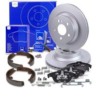 Ensemble composé de Disques de frein + plaquettes de frein + contact + mâchoires de frein arrière 40843385 Compatible avec: MERCEDES-BENZ GLK-CLASS