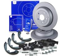 Ensemble composé de Disques de frein + plaquettes de frein + mâchoires de frein arrière 40831953 Compatible avec: MERCEDES-BENZ M-CLASS, R-CLASS
