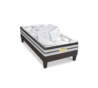 Ensemble Concorde 90x200 cm + sommier + accessoires - Ressorts + mémoire - Ep. 26 cm