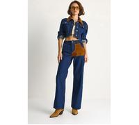Ensemble coordonné en jean taille haute avec col chemise L