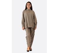 Ensemble coordonné gris deux pièces pantalon et chemise - S