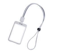 Ensemble cordon rétractable et porte-cartes, étui transparent, porte-badge, porte-clés rétractable, sangle de cou pour bureau, école, étui en silicone