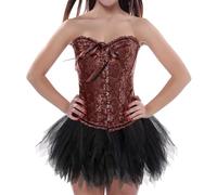 Ensemble corset et jupe tutu pour femme - Costume d'Halloween élégant et ludique pour homme (marron, XXXXXL)