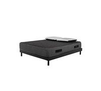 - Ensemble Cosmos Black mousse accueil mémoire - 160x200 et 2 Oreiller viscos 60x60 - Sommier kit gris