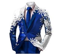 Ensemble Costume et Pantalon imprimé de Noël pour Homme Quartier De Noël Hommes Vestes pour Hommes