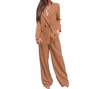 Ensemble Costume Femme Mariage 2 Pièces Elegant Couleur Unie Slim Fit Blazer Veste Formel Bureau Travail Pantalon Costumes Veste Ensemble Pantalon Costumes Revers Manteau Soldes Pas Cher