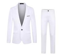 Ensemble Costume Homme Formel d'affaire de Couleur Uni à la Mode Slim Fit Deux pièces Fashionable