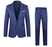 Ensemble Costume Homme Formel d'affaire de Couleur Uni à la Mode Slim Fit Deux pièces Fashionable