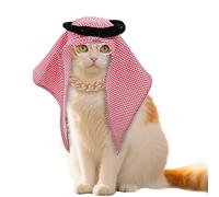Ensemble Costume Moyen-Orient pour Petits Chiens et Chats Set Foulard Arabe avec Cordon de Serrage,Bandeau Noir,Lunettes, Accessoire de Fête pour Chat et Petit Chien pour Carnaval,Halloween