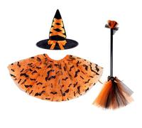 Ensemble Costume Sorcière Gothique Enfants Déguisement Vampire Féerique Mariage Robe Pailletés Détails Vestito Halloween Bambina pour Carnaval Cosplay Fête 3-16 Ans