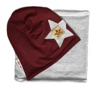 Ensemble coton Nelly Star - bordeaux et gris, taille 116
